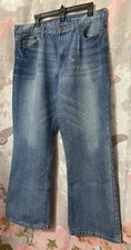 RING OF FIRE Jeans Mens Size 38x30 Boot Cut Shadow Grove Blue Dark Wash Relaxed