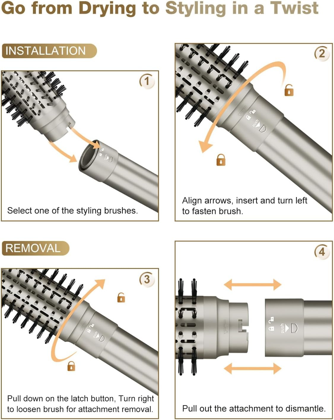 Hair Dryer Brush & 6 in 1 Hair Styler,110,000 RPM High-Speed Negative Ionic Hair
