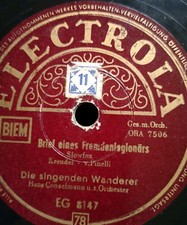 Śpiewający Wędrowcy i Hans Conzelmann Orch. "Pieśń sług płetw" 78rpm 10"