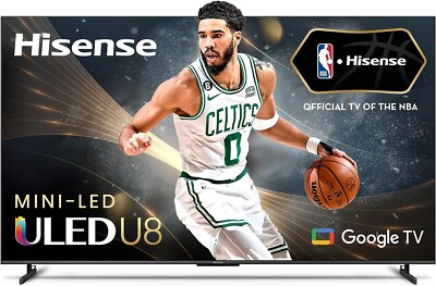 Hisense 85-Inch Class U8 Series ULED Mini-LED Google Smart TV -Quantum Dot Color
