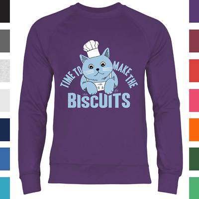 Herren Sweatshirt Time to Make the Biscuits Katze Kekse