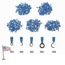 Wire Ring Terminals Vinyl Insulated Car Audio Crimp Connectors 14-16 AWG