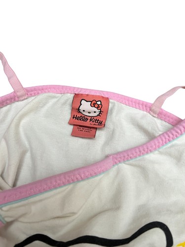 Hello Kitty Tank Top Camisole Wink Bow Pink Glitter Size L Y2K Coquette Cute - Picture 5 of 7