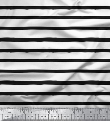 Fabric-Craft-Dance-Dancewear-Dressmaking BLACK /& WHITE STRIPE LYCRA in Metres