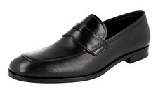 PRADA Saffiano Leather Penny Loafer Dress Shoes - 2DB161 Black - NEW