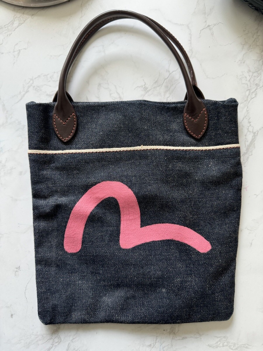 Evisu Denim Grab Bag Mini Shopper, Vintage Collectable Leather
