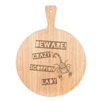 Beware VerrüCkte Skorpion Damen Pizza Brett Paddel Holz Lustig Tiere