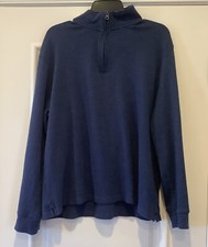 Chaps 1/4 Zip Sweater Size XL Blue Long Sleeves 100 Cotton Pullover 162088