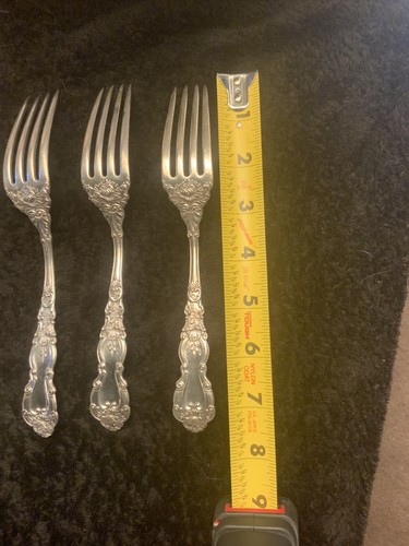 Gotham Imperial Chrysanthemum Dinner Fork 7 1/4” Set Sterling Silver 1863-1890’s - Picture 18 of 18