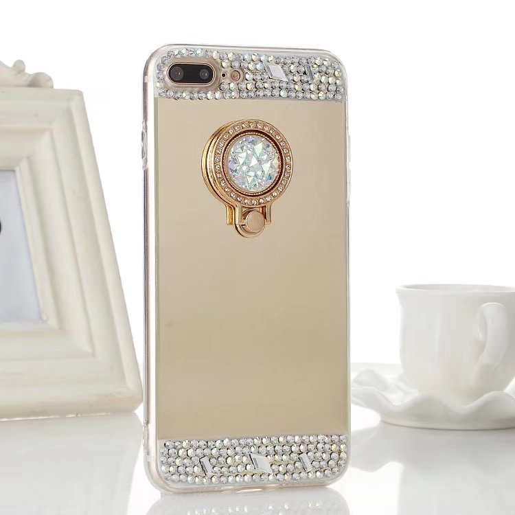 Handy Hülle Glitzer + Ring Halterung Für IPhone 15, 14, 13, 12 11 Spiegel Schutz