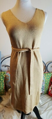 St. John Collection Santana Knit Dress  Women s Size Petite Yellow Gold  