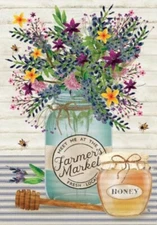 Wildflower Jar, Farmer's Market, Garden Flag 12"x18", Custom Decor, Free ship