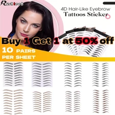4D Hair-like Eyebrow Tattoo Sticker False Eyebrows Waterproof Long Last Makeup
