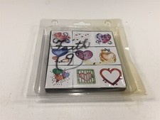  9 Heart Themed Rubber Stamps
