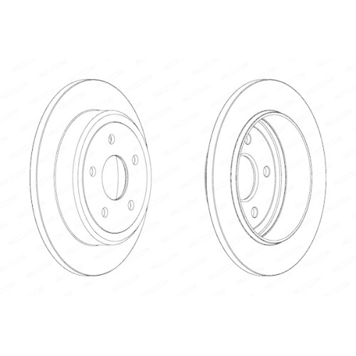 2X Disco Freno Ferodo DDF1813C Premier per Jeep Assale Posteriore