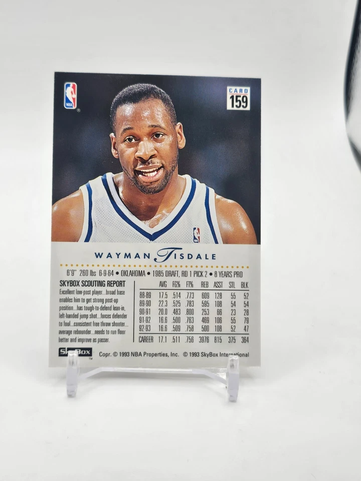 Wayman Tisdale 1993-94 Skybox Premium #159 Sacramento Kings BASE CARD - Image 2 of 2