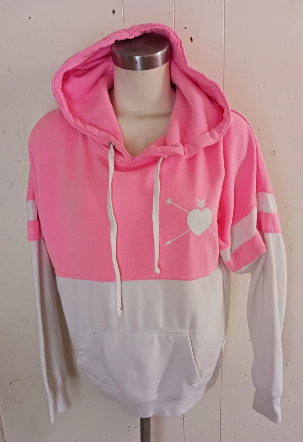 Exist Los Angeles California Women's sweater hoodie pink/ White T-Shirt LG