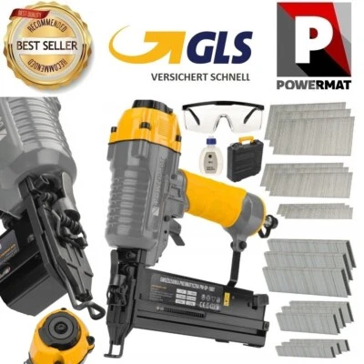 POWERMAT DRUCKLUFT NAILER HEFTER KLAMMERGERÄT PNEUMATIC TAKER SET HEFTER NÄGEL 2IN1