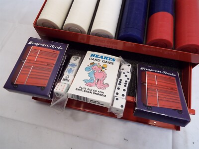ミニ工具箱★パーティーボックス クリベッジボード トランプ Snap-on Snap-On Party Box Poker Chip & Playing Card Metal Toolbox Set Tool