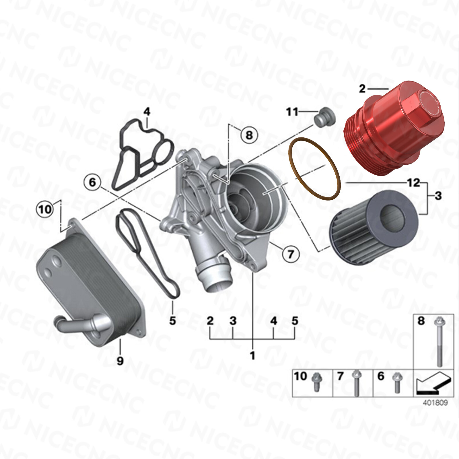 NICECNC Aluminum Oil Filter Housing Cap For BMW B58 F32 F33 F36 440i