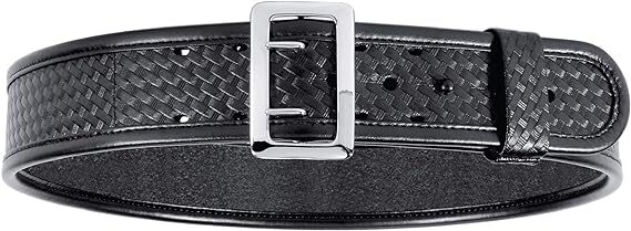 Bianchi 7960 Sam Browne Belt Basket Weave, Black, SZ44 Chrome