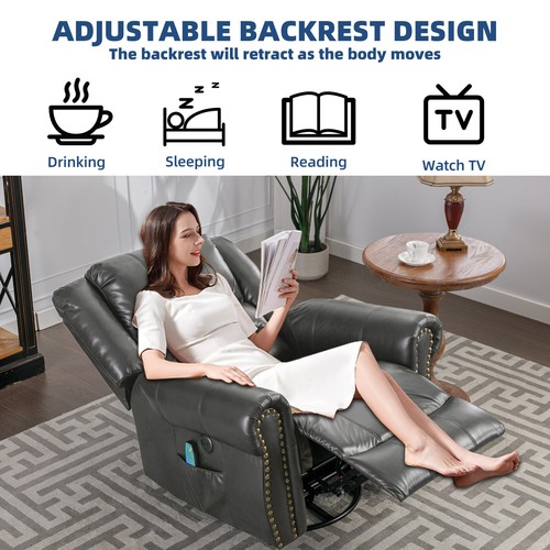 Swivel Rocker Recliner Chair Manual Glider Rocking Recliner with Heated Massage - Picture 44 of 45