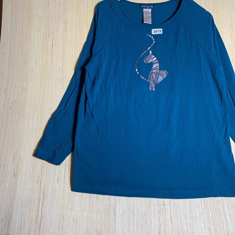 Camisa Phat Bebé De Colección Adulto 2X Azul Manga Larga Para Mujer Pullover Estampado Gráfico Y2K Foto 3 de 4