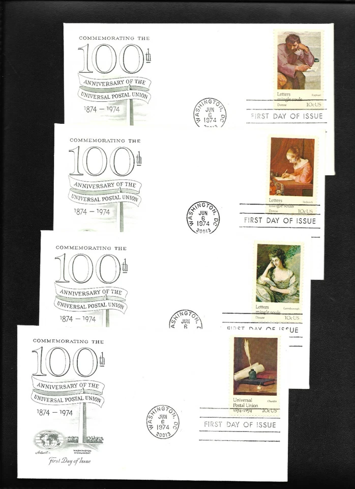 US FDC 1974 Letters Mingle Souls 8 Covers Artmaster Unaddressed Scott 1530-37 | - Image 2 of 2