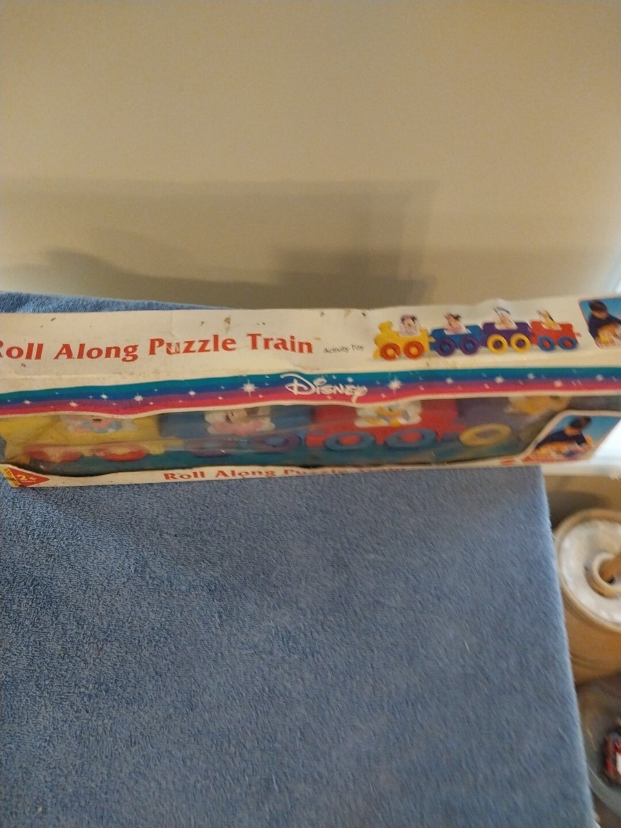 Disney Roll Along Puzzle Train Vintage In Box 54889 Factory