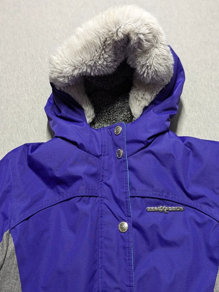 Zero Xposur 3-в-1 теплый зимнее пальто куртка девочек XL (16) фиолетовый мех с подкладкой капюшон - Изображение 2 из 4