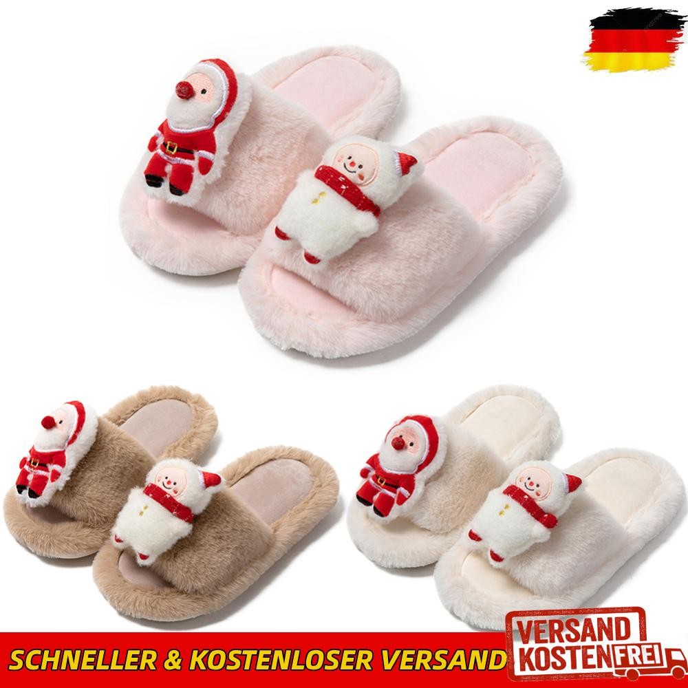 APL Pantofole natalizie stampate casual peluche traspiranti suola gomma pantofole