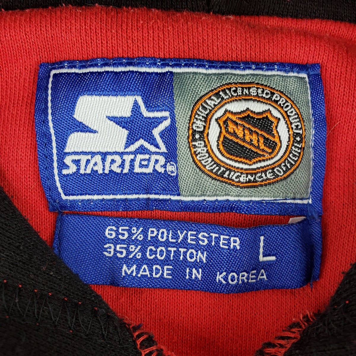 Vintage 90s Starter Chicago Blackhawks Script Hoodie Red Pullover