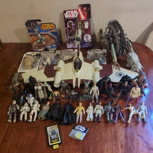 Star Wars 90s 2000s Kenner/Hasbro Lot Of Figures/ Vehicles/Weapons & Accessories
