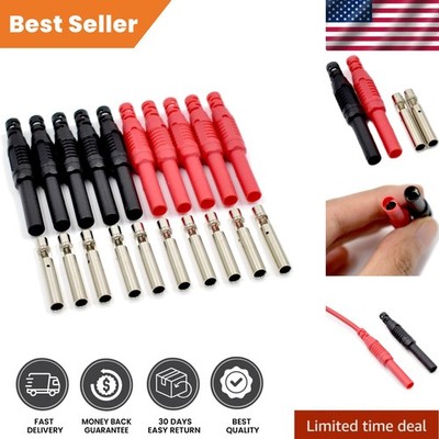 Reliable 10Pcs Red & Black 4mm Insulated Banana Plug Connector Set   CATII 600V