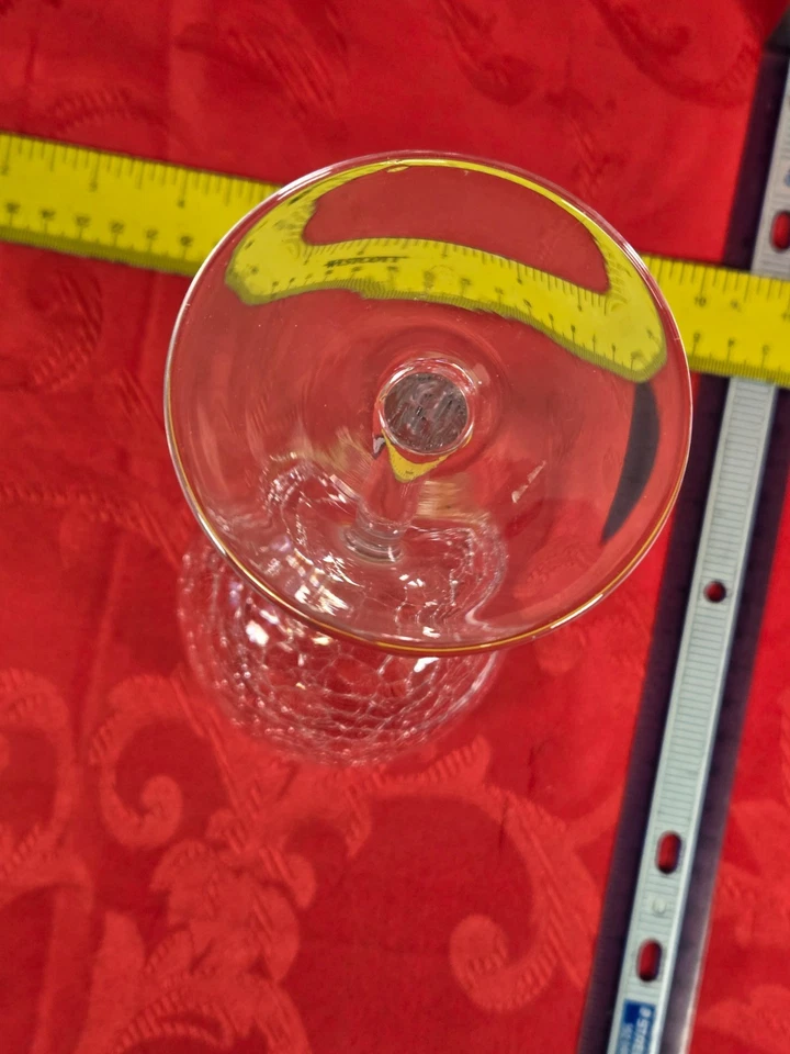 PIER 1 BORDE INCLINADO ÁNGULO CREPITANTE TRANSPARENTE COPA DE VINO BLANCO VIDRIO 8 3/4” Foto 3 de 3