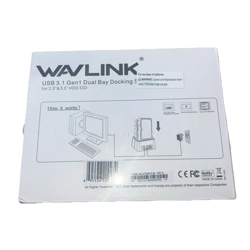 Dual Bay 2.5" 3.5"HDD/SDD External Hard Drive Docking Station USB 3.0 to SATA - Image 3 of 4