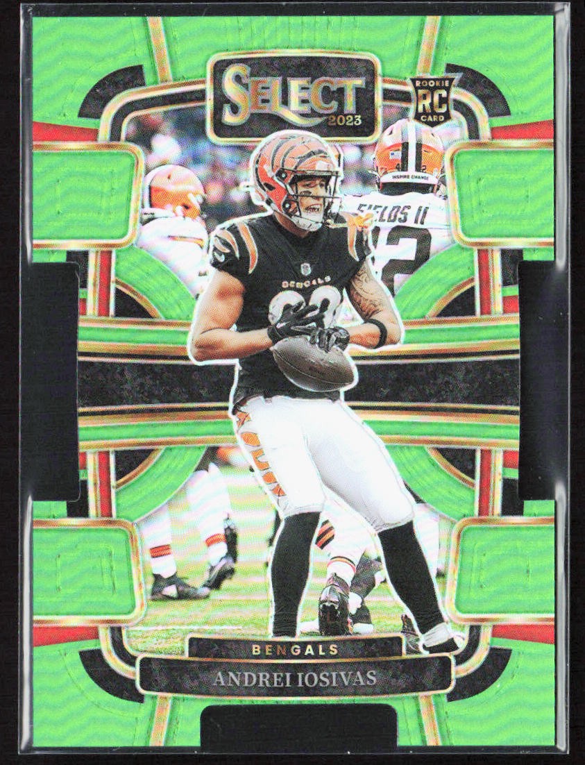 2023 Panini Select Andrei Iosivas Neon Green Prizm Die Cut Concourse /599 Rookie