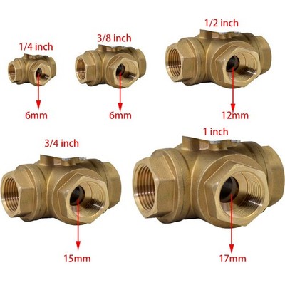 HSH-Flo 3/4'' 110-230VAC Brass 3 Way L Type NPT Auto Return Position Feedback