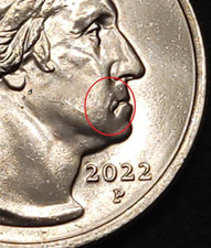 2022P Dr. Sally Ride  ATB Quarter Die Chip ERROR -- Drooling George