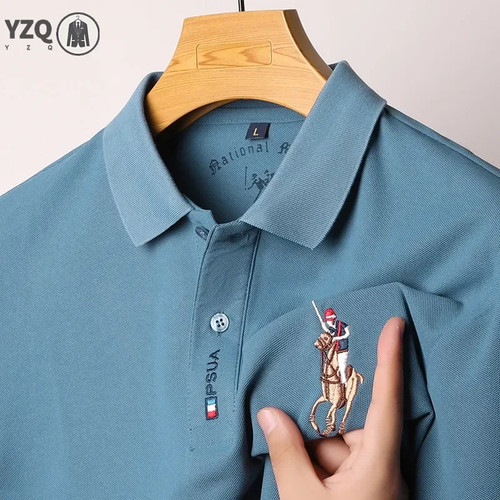 Neu Herren Business Freizeit Kurzarm Hemd mit Abzeichen Einfarbig Poloshirt - Bild 4 von 30