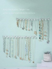 Acrylic Necklace Holder 2 Pack Wall Mounted Necklace Organizer Hanging Jewelry O