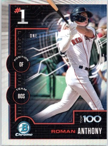 2025 Bowman Chrome Roman Anthony Top 100 #BTP-1 Boston Red Sox Card #1