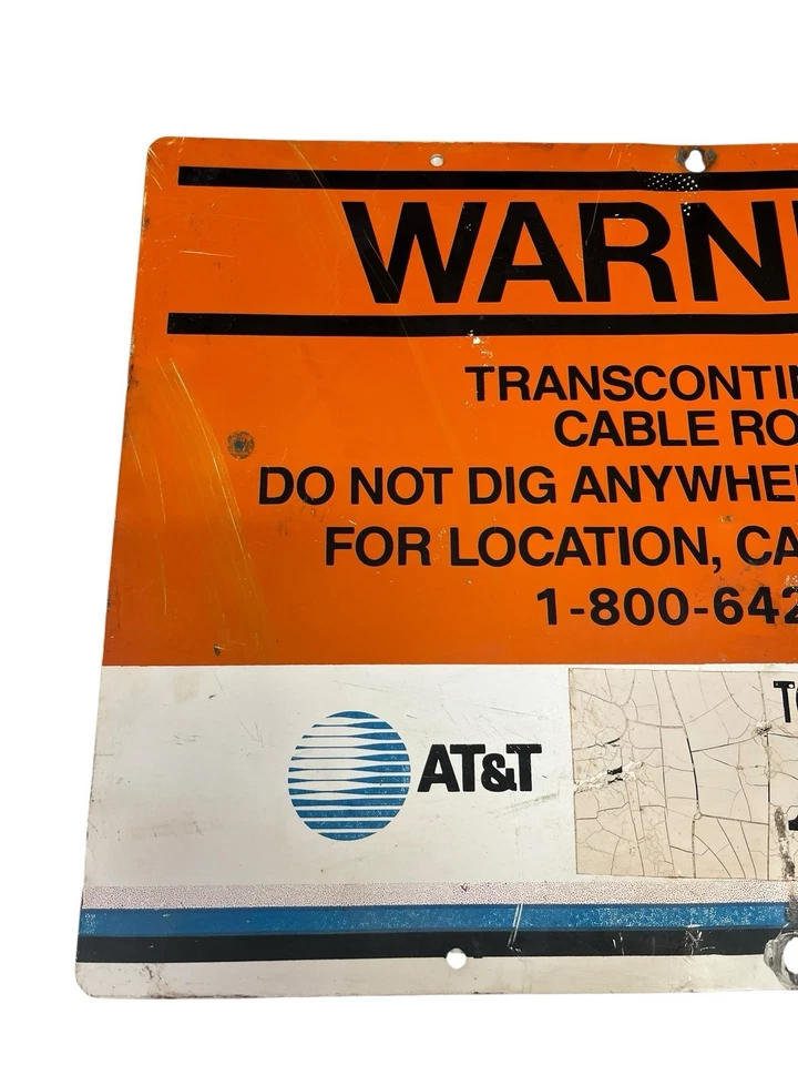 "Teléfono AT&T de colección original de los años 70 ADVERTENCIA CABLE CRUCE 20x14""" Foto 2 de 4