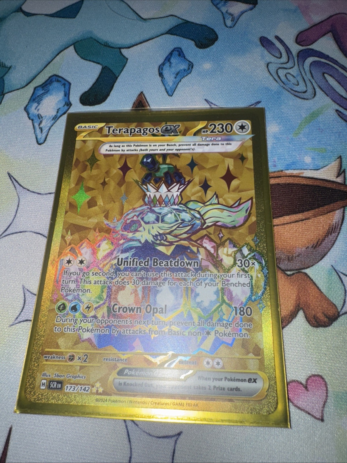 Terapagos ex 173/142 Gold Hyper Secret Rare Holo Pokémon 2024 Stellar Crown NM
