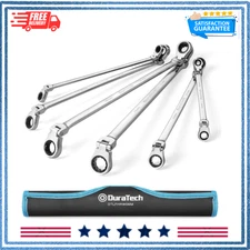 6-Piece Metric Flex-Head Wrench Set 8-19mm – CR-V Steel with Pouch