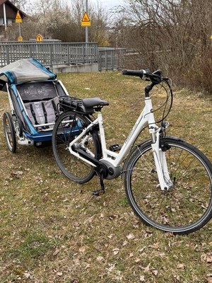 PEGASUS E-Bike + THULE Anhänger (2 Kinder) Top Zustand Neuer Akku für DAMEN 28''