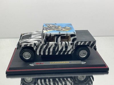 MAISTO HUMMER H1 HARD TOP ZEBRA - SPECIAL AIRBRUSH PAINT -1:18- GOOD ON STAND