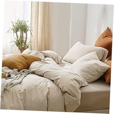 Duvet Cover King Size, Soft Farmhouse King No Comforter Solid Light Khaki