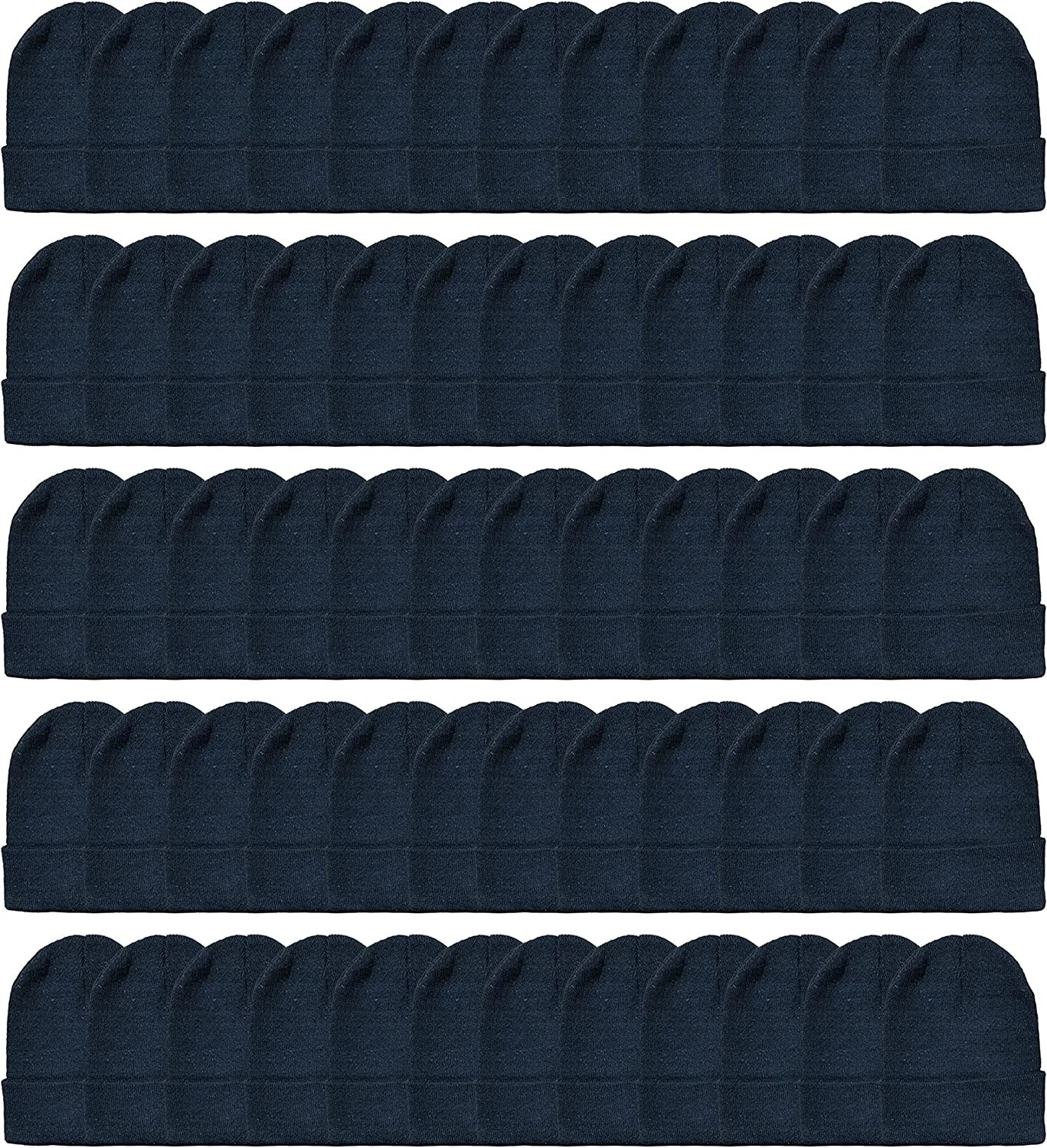 60 Pack Yacht & Smith Wholesale Bulk Thermal Winter Beanies Or Gloves Black Hat