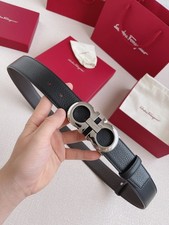 NEW Salvatore Ferragamo Leather Belt Gancini Buckle In Box